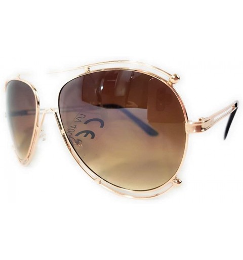 Aviator aviator sunglasses for women in different colors - Brown - CY18SU07S4Y $10.47