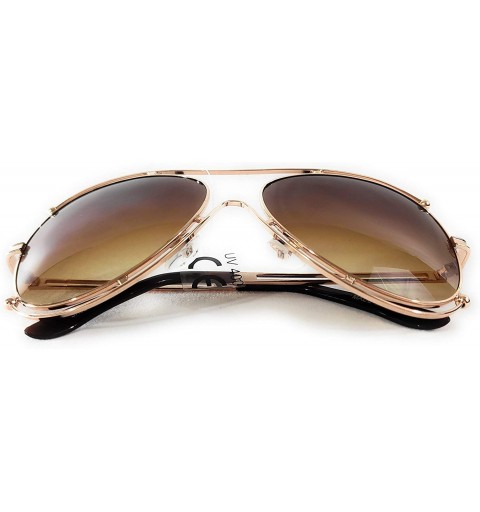 Aviator aviator sunglasses for women in different colors - Brown - CY18SU07S4Y $10.47