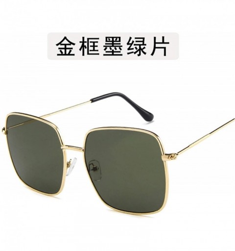 Shield Fashion Ladie Retro Square Eye Classic Women Sunglasses Tinted Color Lens Big Metal Frame Men Sun Glasses - 3 - C7198A...