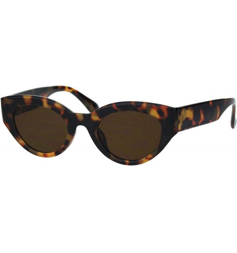 Oval Womens Oval Cateye Sunglasses Chic Stylish Fashion UV 400 Shades - Tortoise (Brown) - C218IDO069L $12.17