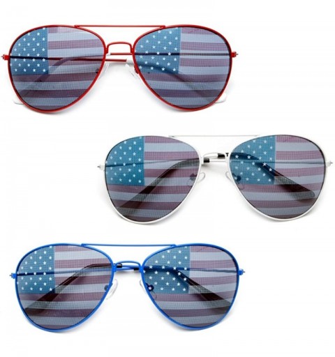 Wayfarer American Flag Aviator Sunglasses Glasses Gift Box - 3 Pack Color - CY11LLGCWM3 $12.11