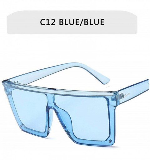 Goggle Flat Top Sunglasses Men Women Er Square Shades Gradient Sun Glasses Cool One Piece UV400 Mirror - C12 - C5198AIZ7U2 $2...