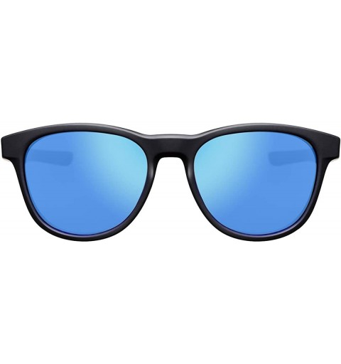 Sport Round Sunglasses Polarized Fashion Vintage Designer Protection - Black / Blue Mirrored - CB18OWGOALS $39.49