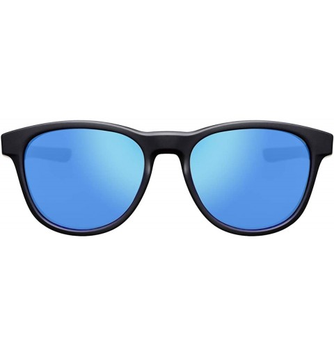 Sport Round Sunglasses Polarized Fashion Vintage Designer Protection - Black / Blue Mirrored - CB18OWGOALS $13.75