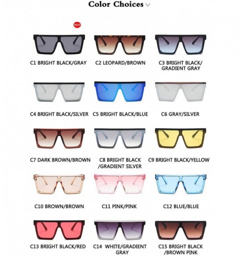 Goggle Flat Top Sunglasses Men Women Er Square Shades Gradient Sun Glasses Cool One Piece UV400 Mirror - C12 - C5198AIZ7U2 $2...