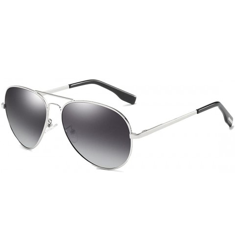 Aviator Military Aviator Sunglasses Polarized 100% UV Protect (Deep Grey) - Gradient Grey - CJ18GEZCAT8 $27.37