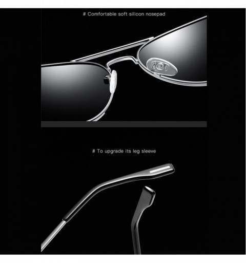 Aviator Military Aviator Sunglasses Polarized 100% UV Protect (Deep Grey) - Gradient Grey - CJ18GEZCAT8 $27.37