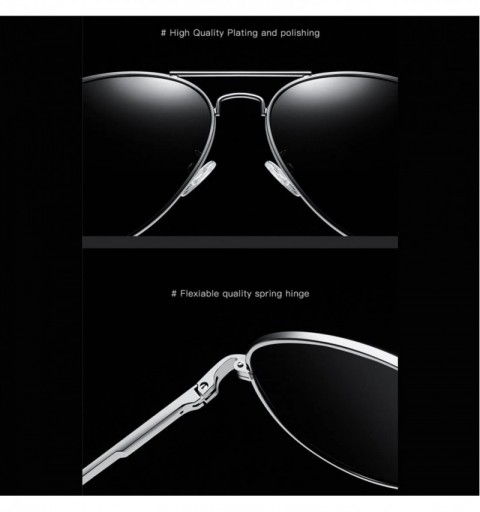 Aviator Military Aviator Sunglasses Polarized 100% UV Protect (Deep Grey) - Gradient Grey - CJ18GEZCAT8 $27.37