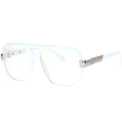 Square Unisex Clear Lens Glasses Oversized Fashion Square Frame Eyeglasses - White - C0188U7WUSK $12.66