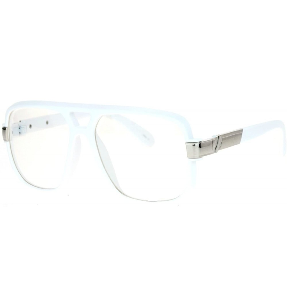 Square Unisex Clear Lens Glasses Oversized Fashion Square Frame Eyeglasses - White - C0188U7WUSK $12.66