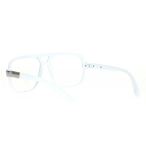 Square Unisex Clear Lens Glasses Oversized Fashion Square Frame Eyeglasses - White - C0188U7WUSK $12.66
