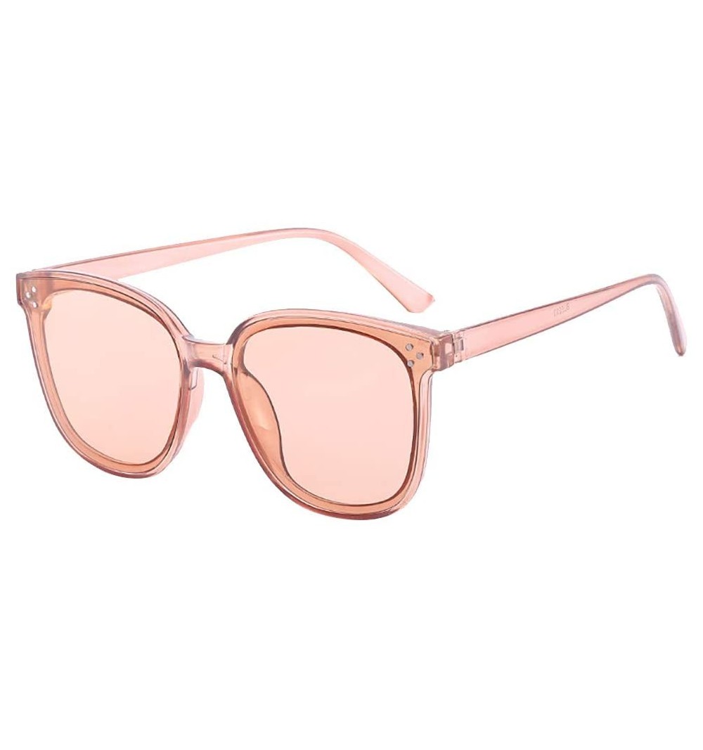 Rectangular Polarized Sunglasses Women Men Retro Brand Sun Glasses - Pink - CT18UIGWQ05 $8.87