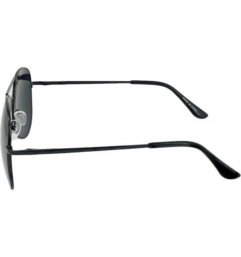 Aviator Men's Classic Aviator sunglasses Premium Vintage Retro style Driving Sunglasses with spring Hinges - Black - C418DUED...