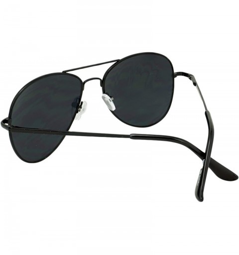 Aviator Men's Classic Aviator sunglasses Premium Vintage Retro style Driving Sunglasses with spring Hinges - Black - C418DUED...