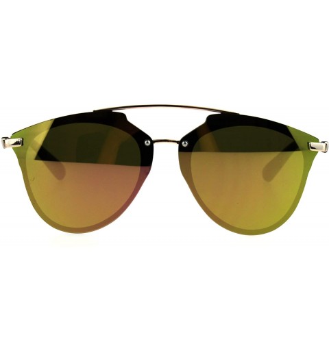 Rimless Womens Color Mirror Flat Panel Horned Hipster Rimless Sunglasses - Peach - CM185UAI8ZH $8.85