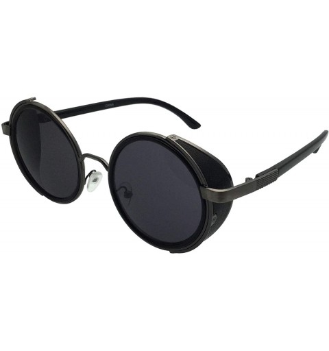 Goggle 1 Pcs Black Vintage Retro Round Cyber Goggles Steampunk Goth Sunglasses - Choose Color - Gunmetal - CU18NGAW2X0 $47.66