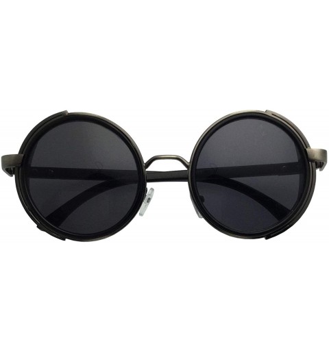 Goggle 1 Pcs Black Vintage Retro Round Cyber Goggles Steampunk Goth Sunglasses - Choose Color - Gunmetal - CU18NGAW2X0 $40.78