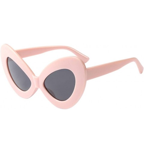 Butterfly Women Ladie Oversized Butterfly Sunglasses Vintage Style Retro Shades - Pink Frame+gray Lens - CP18E5G2ZOX $11.20