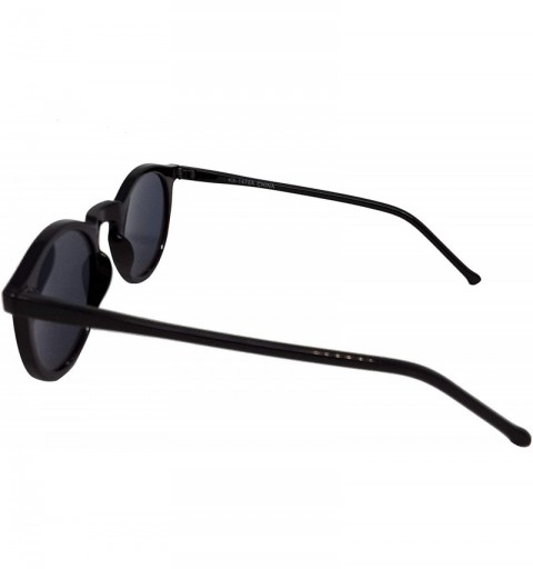 Round Vintage Sunglasses Horn Rimmed Round Circle Sunglasses IL1010 - Black - CI18KG87ZKX $12.03
