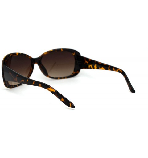 Rectangular Womens Mod Narrow Rectangular Butterfly Designer Sunglasses - Tortoise Brown - CZ19609C09O $7.92