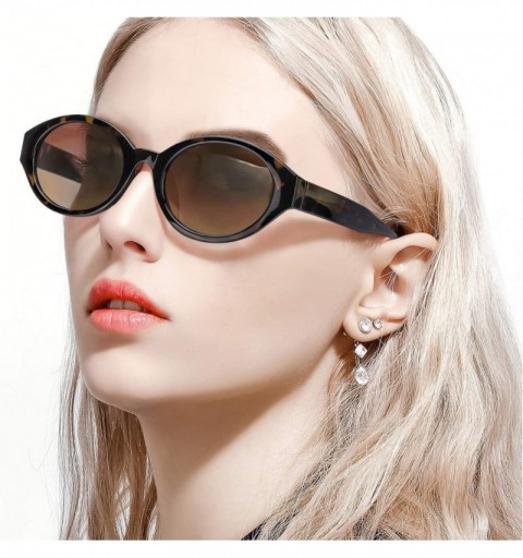 Sport Women's Oval Sunglasses Ploarized - Bold Retro Mod Thick Frame Eyewear for Outdoor Activities - C418QO440Y4 $14.45