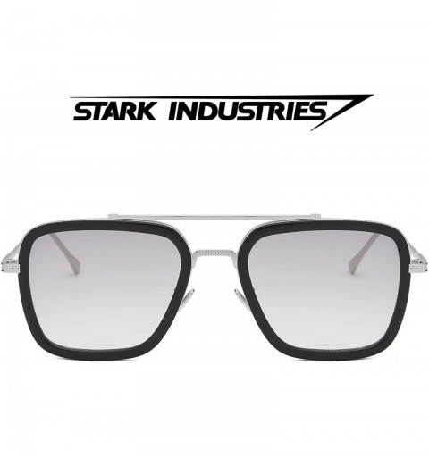 Round LIXX Retro Sunglasses Tony Stark Glasses Square Eyewear Metal Frame for Men Women Iron Man Sunglasses - C818SHK8H44 $16.23