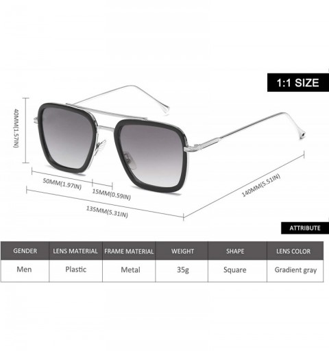 Round LIXX Retro Sunglasses Tony Stark Glasses Square Eyewear Metal Frame for Men Women Iron Man Sunglasses - C818SHK8H44 $16.23