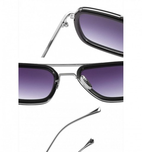 Round LIXX Retro Sunglasses Tony Stark Glasses Square Eyewear Metal Frame for Men Women Iron Man Sunglasses - C818SHK8H44 $16.23