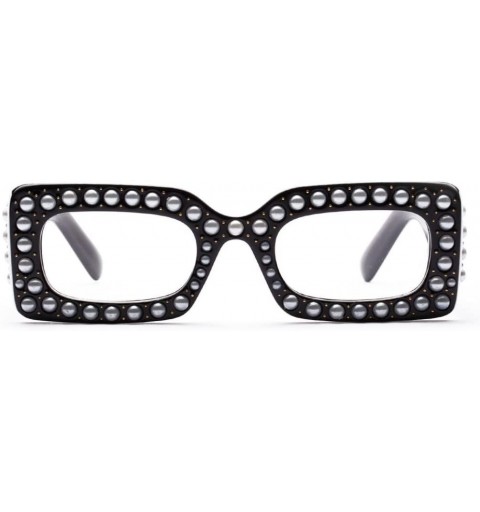 Square Fashion Women Pearl Square Frame Shades Sunglasses Integrated UV 400 Glasses (E) - E - CV18E4T0NY9 $10.01