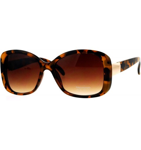 Rectangular Simple Classic Womens Sunglasses Square Rectangular Fashion Shades UV 400 - Tortoise - C4185ER2WL6 $12.12