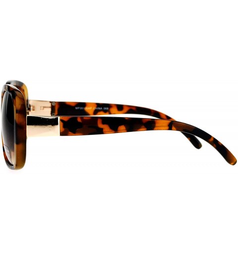 Rectangular Simple Classic Womens Sunglasses Square Rectangular Fashion Shades UV 400 - Tortoise - C4185ER2WL6 $12.12