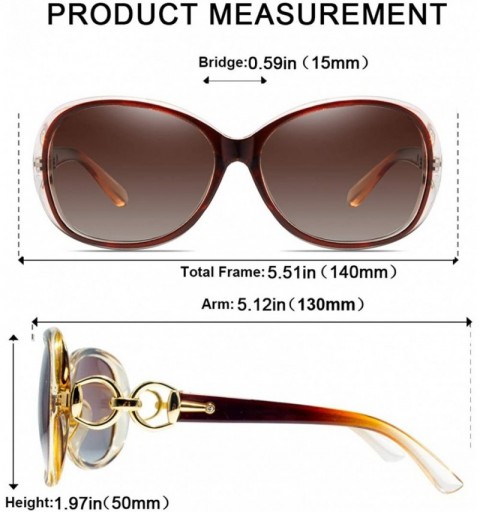 Oversized Luxury Retro Goggle Women Polarized Sunglasses 100% Oversized UV Protection 2115 - Brown - CD18MG60X5I $10.73