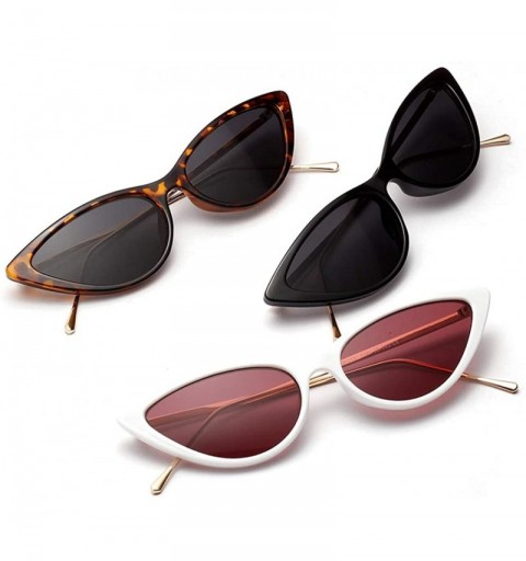 Cat Eye Retro Cat Eye Sunglasses Women Metal Frame Black Leopard Sun Glasses Female Eyewear - Leopard With Black - CI18XT8NW5...