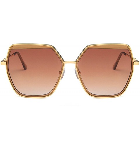 Oversized Polarized Sunglasses Irregular Protection Festival - Brown - CW18TQIOEQT $17.43