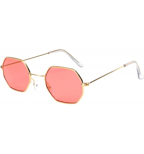 Rimless Womens Mirrored Cat Eye Sunglasses Flat Lenses Metal Frame UV400 - Red - CS18SR75R3Q $8.25