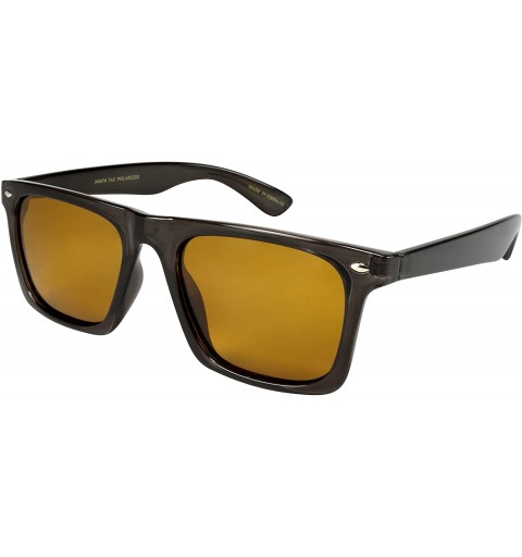 Square Square Frame High Definition Polarized Sunglasses 540676-PHD - Clear Grey - CA11NSHZXR9 $13.79