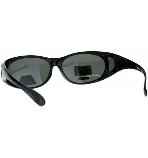 Rectangular Womens 60mm Geometric Print Fit Over Plastic Oval Sunglasses - Fuchsia Orange - CC18D5QHK5K $10.81