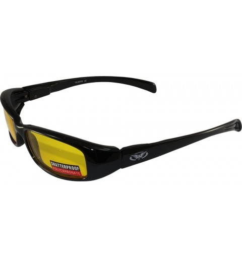 Sport New Attitude Stylish Shiny Black Frame Yellow Lenses Sport Eyewear - CC1150WWI2X $8.60