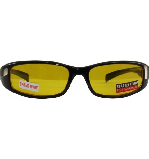 Sport New Attitude Stylish Shiny Black Frame Yellow Lenses Sport Eyewear - CC1150WWI2X $8.60