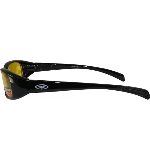 Sport New Attitude Stylish Shiny Black Frame Yellow Lenses Sport Eyewear - CC1150WWI2X $8.60