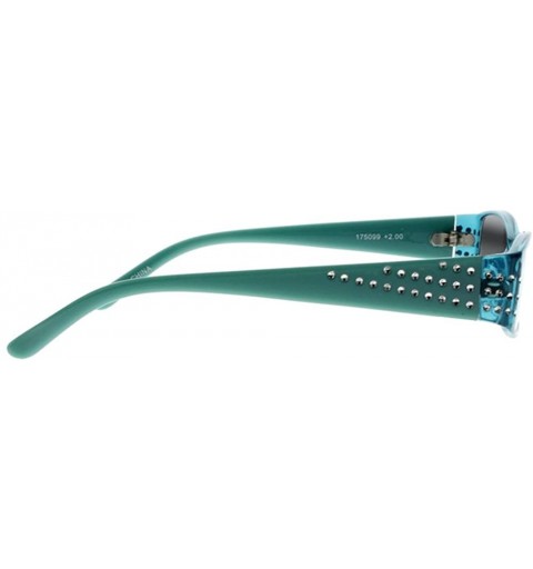Rectangular Womens Full Rhinestones Transition Photochromic Reading Glasses UV400 Sunglasses - Blue - CF18EEL0KDG $18.47