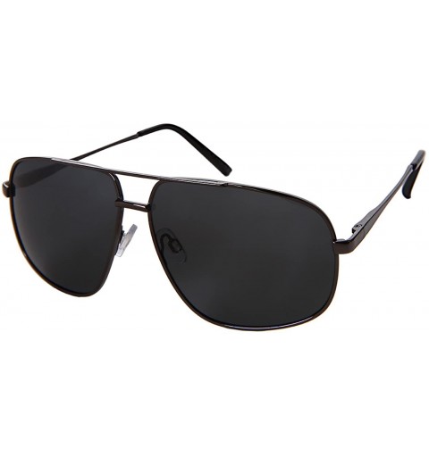 Sport Large Square Metal Aviators with Polarized Lens 5104S-P - Gunmetal - CE1822KU0GA $13.87