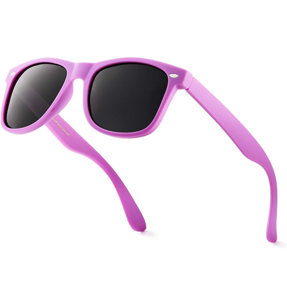 Sport Polarized Sunglasses for Men and Women Stylish & Trendy Sun Glasses - Matte Purple - Smoke - CE1960T38RR $14.89