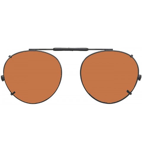 Round Visionaries Polarized Clip on Sunglasses - Round - Black Frame - 49 x 43 Eye - C812N1ZWBFI $34.13