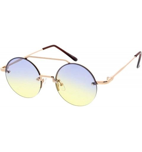 Oversized Wired Round Frame Candy Lens Fashion Sunglasses - Yellow - CH18UESI64K $13.38