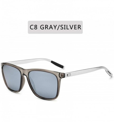 Square Unisex Retro Aluminum+TR90 Women Sunglasses Men Polarized Lens Vintage Eyewear Accessories Sun Glasses Oculos - C3197Z...