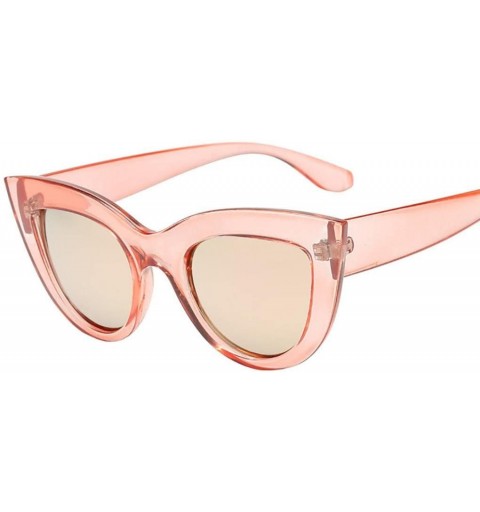 Goggle Cat Eye Sunglasses - Ladies Fashion Retro Eyewear Women Vintage Cat Eye Sunglasses (D) - D - CB18CM2EL0M $7.67