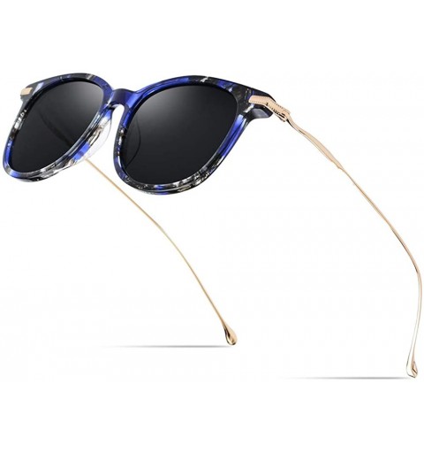 Square B Titanium Acetate Men Square Mirror Polarized Sunglasses for Women 854 - Blue - CM18NLT0ZXH $78.47