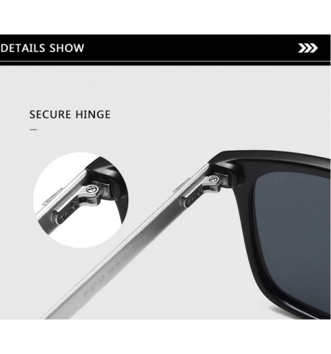 Square Unisex Retro Aluminum+TR90 Women Sunglasses Men Polarized Lens Vintage Eyewear Accessories Sun Glasses Oculos - C3197Z...