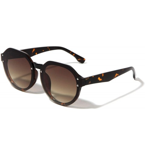 Round Round Butterfly Crystal Glitter Sunglasses - Brown Demi - CS1974EG2NZ $17.31